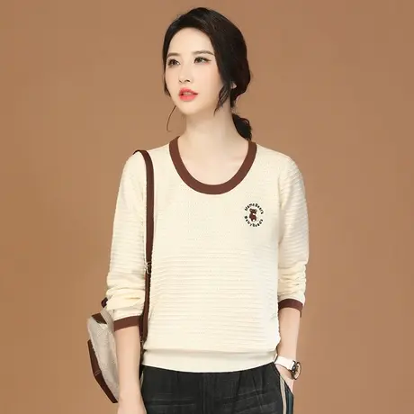 韩潮袭人韩系气质减龄圆领套头针织衫女秋季新款宽松休闲打底毛衣商品大图