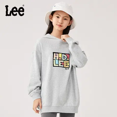 Lee女童春季纯棉卫衣2025新款女孩宽松连帽儿童装洋气春装上衣潮图片