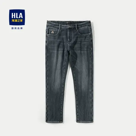 HLA/海澜之家五袋款牛仔裤秋冬新款循迹山不在高加厚休闲裤子男士商品大图