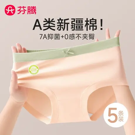 芬腾内裤女士纯棉全棉裆7a级抗菌2025新款A类无痕少女生三角短裤商品大图