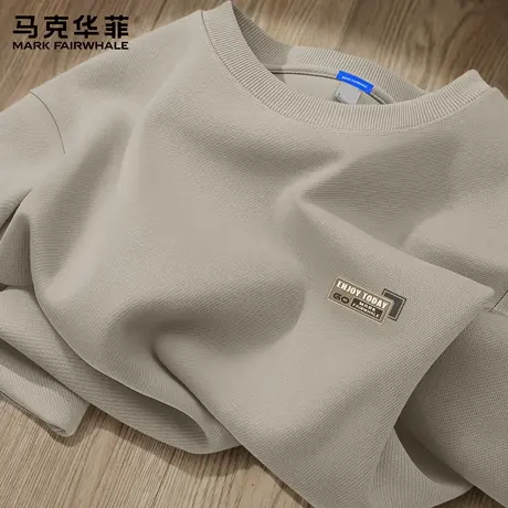 马克华菲圆领卫衣男秋季2025新款简约百搭打底衫男款长袖上衣潮X图片