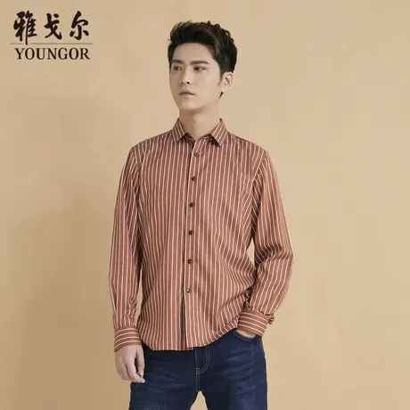 雅戈尔奥莱 商场同款男士长袖衬衫秋冬新款官方DP免烫长袖衬衫商品大图