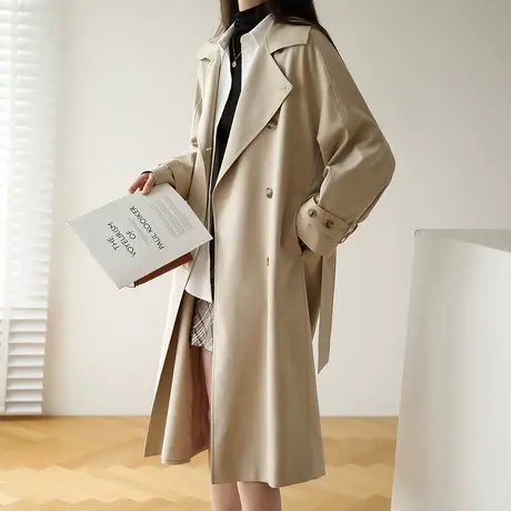 【清仓到手仅119元】中长款风衣女气质韩版宽松垂感外套秋英伦风图片