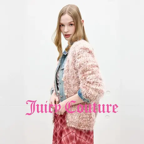 Juicy Couture橘滋外套女2025年秋季新款甜美千金V领针织开衫上衣商品大图