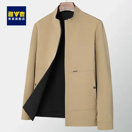 【双面穿】雅鹿夹克男2023春秋新款棒球领简约百搭中青年防风外套图片