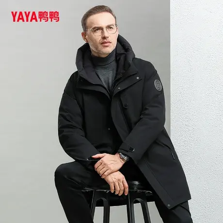 鸭鸭男士羽绒服2023年秋季新款中长款连帽商务休闲保暖外套Y图片