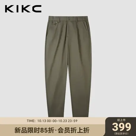 kikc休闲裤男2023秋季新款商场同款装饰绳商务通勤百搭直筒锥形裤商品大图