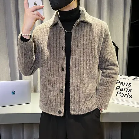 秋冬季毛呢外套潮流加厚保暖夹克爆款轻熟休闲帅气短款呢子大衣商品大图