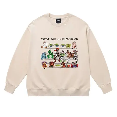 潮牌玩具总动员卡通胡迪联名圆领卫衣男女宽松上衣百搭情侣装外套商品大图