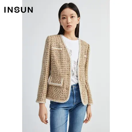 INSUN恩裳线上专选冬季小香风美拉德羊毛外套商品大图