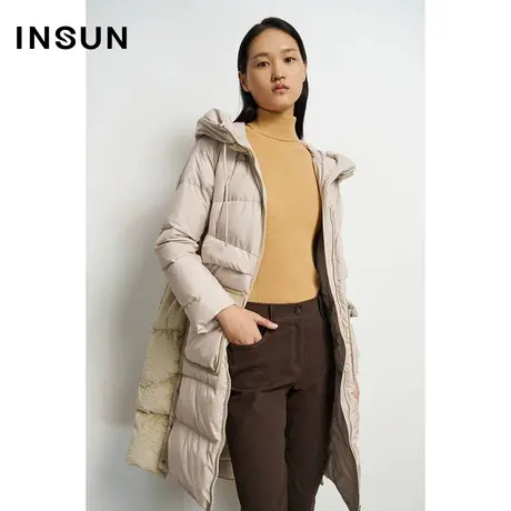 INSUN恩裳冬季休闲舒适白鹅绒羽绒服商品大图