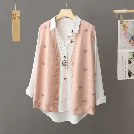 学院风针织马甲背心女外套春秋日系坎肩叠穿毛衣开衫上衣秋冬马夹图片