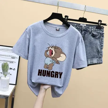 2024年夏季短袖纯棉t恤女ins潮网红打底内搭短袖韩版宽松港风上衣图片