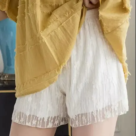 安全裤女夏季薄款防走光可外穿不卷边打底短裤宽松蕾丝保险裤商品大图