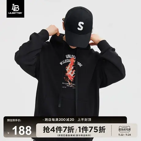 Lilbetter连帽卫衣男2023秋季潮牌宽松男士上衣运动时尚街头外套商品大图