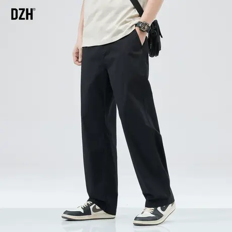 男士黑色裤子男美式高街工装裤男款2024年新款春季男裤直筒休闲裤商品大图