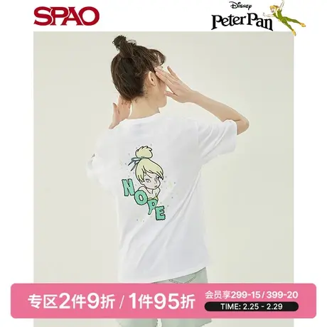 SPAO彼得潘联名夏季新款印花女士圆领短袖T恤SPRLC24D27图片