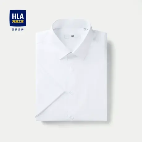 HLA/海澜之家舒微弹短袖正装衬衫2024春夏新款尖领修身正装衬衣男商品大图