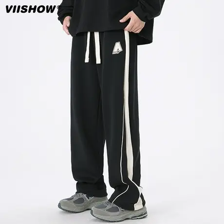 VIISHOW直筒卫裤男2024年春季潮牌垂感宽松阔腿外穿运动休闲裤子商品大图