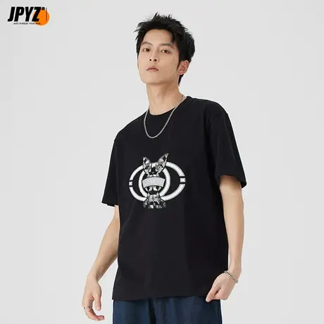 重磅纯棉短袖T恤夏季新款经典百搭刺绣男生上装体恤男上衣打底衫商品大图