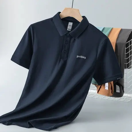 翻领t恤男士polo衫短袖夏季冰丝凉感半袖保罗上衣服潮流有领体恤商品大图