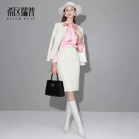 希区瑞普高端职业套装2023新款秋季总裁女神范气质圆领显瘦工作装商品大图