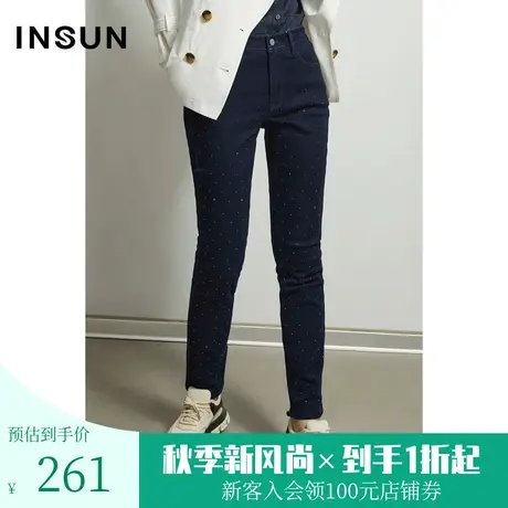 恩裳冬季气质铅笔裤优雅职场女士休闲运动时尚简约牛仔裤图片