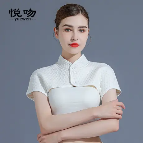 短袖纯棉护肩颈椎坎肩保暖睡觉女士月子护肩防寒短外套四季款披肩商品大图