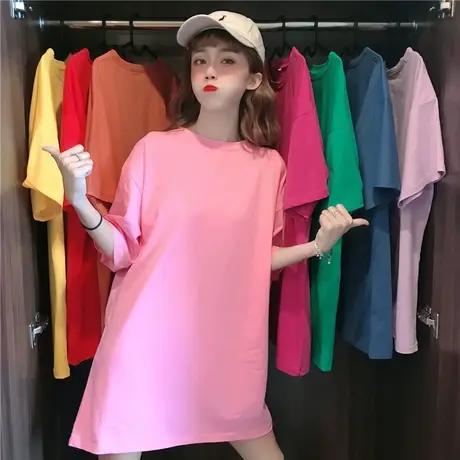 纯棉短袖t恤女2020新款韩版宽松网红ins洋气原宿bf慵懒风上衣服潮商品大图