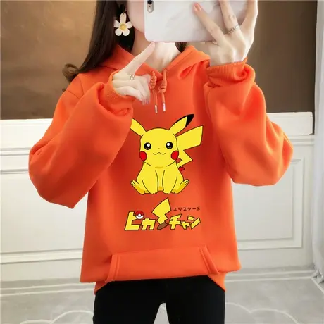 连帽卫衣少女春秋装2023新款初中高中学生宽松学院风加绒上衣外套图片