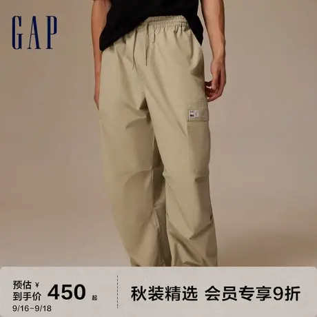 Gap男女装秋季2023新款工装宽松斜纹布休闲裤811135户外降落伞裤图片