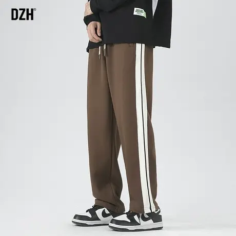男士美式直筒卫裤男春秋款潮牌2024年新款咖色裤子男款休闲裤长裤商品大图