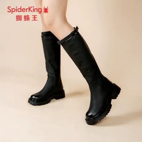 SPIDER KING/蜘蛛王骑士靴女靴2023冬商场新款高筒薄绒休闲都市暖图片