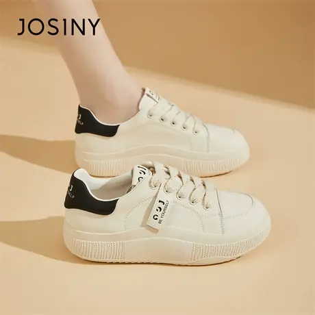 Josiny/卓诗尼板鞋2024新款春季潮流运动轻便增高厚底时尚乐福鞋商品大图