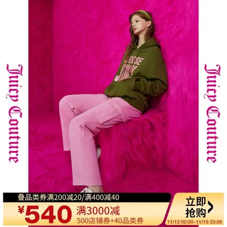 Juicy Couture橘滋秋季装女2023年款半糖主义logo刺绣水洗休闲裤商品大图