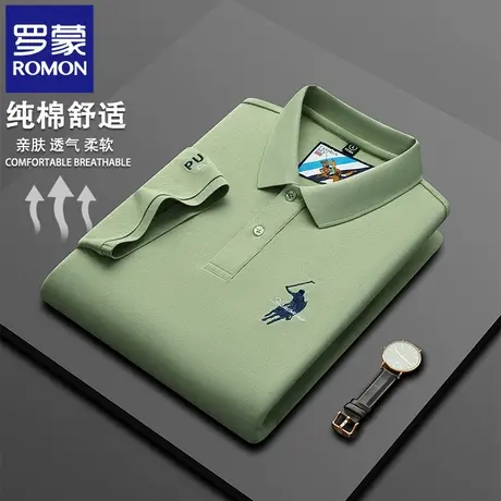 罗蒙夏季薄款纯棉刺绣POLO衫男士短袖T恤时尚高级感半袖保罗衫N2Z图片