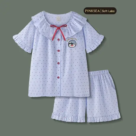 睡衣女款2025新款甜美纯棉短袖女士套装可爱企鹅夏季薄款家居服商品大图