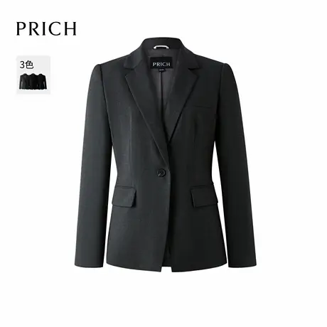 PRICH简约智性气质干练平驳领西装2025秋季新款收腰通勤外套女商品大图