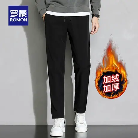 【加绒保暖】罗蒙男士休闲裤2025冬季新款时尚修身百搭直筒长裤子商品大图