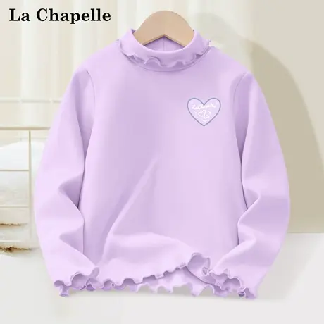 拉夏贝尔女童德绒打底衫2025新款秋冬上衣加绒保暖儿童长袖内衣厚商品大图