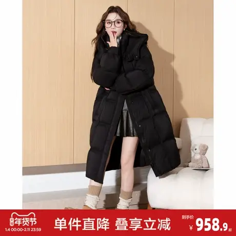 唐狮2025冬季女士长款休闲羽绒服90鸭绒过膝加厚保暖羽绒外套好看图片