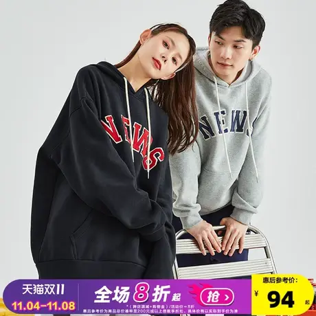 唐狮2022秋冬新款情侣卫衣男女加绒连帽卫衣连帽宽松情侣装学生潮图片