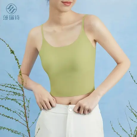 美背内衣女夏季薄款无痕抹胸小吊带背心带胸垫一体式打底外穿内搭商品大图