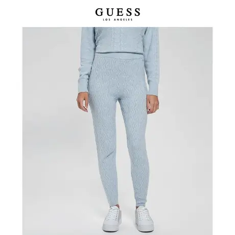 GUESS女士休闲高腰显瘦修身纯色针织针织裤-W2BB38Z2QA0商品大图