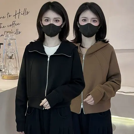 连帽卫衣女秋冬季2023韩版宽松显瘦百搭休闲运动时尚长袖上衣ins图片