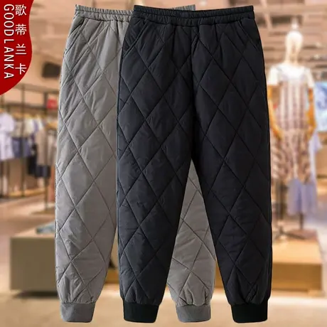 大码中老年妈妈冬季羽绒裤女外穿宽松时尚女士加厚保暖裤束脚棉裤商品大图
