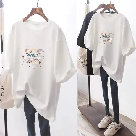 短袖t恤女2023年新款夏ins潮宽松体恤设计感小众夏季夏装韩版上衣图片