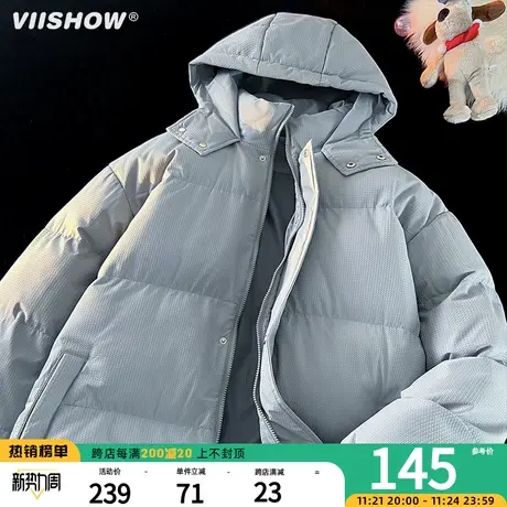 VIISHOW简约加厚面包服外套冬季潮牌街头宽松百搭保暖连帽棉服男商品大图