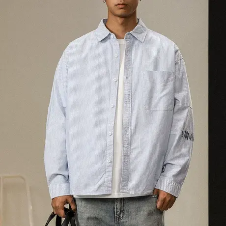 宽松舒适高端上档次衬衣高级感国风衬衫轻奢男装高端衬衫潮流百搭图片