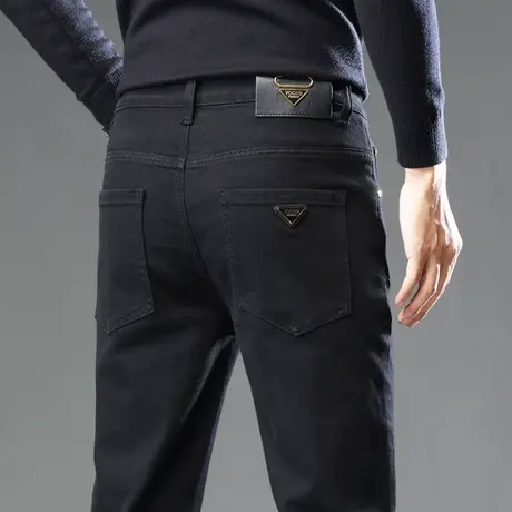 春季2024年新款男士新塘水洗直筒休闲牛仔裤子春秋款修身小脚西裤商品大图